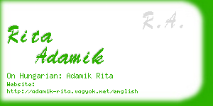 rita adamik business card